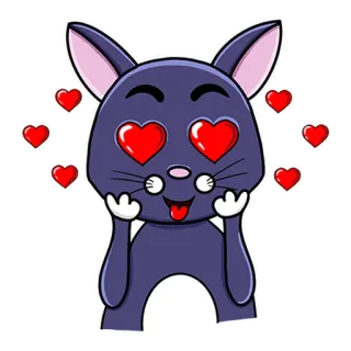 😍 gato, corações, amor, adesivo, animal, fofo, emoji whatsapp sticker