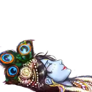😴 Krishna 印度教, 印度, 神, 孔雀羽毛, 毗湿奴, 灵性 telegram sticker