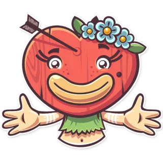 ❤ cuore, freccia, carino, fiori, cartone animato, adesivo whatsapp sticker