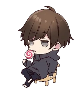 ⭐️ ちび, アニメ, キャンディ, 漫画, 可愛い, 座り, キャラクター whatsapp sticker