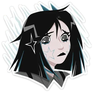 🥺 anime, goth, emo, star, sad, cartoon, sticker telegram sticker