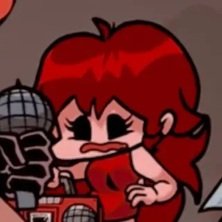 🍬 Girlfriend Friday Night Funkin' Friday Night Funkin', Girlfriend, Gra wideo, Rude włosy, Mikrofon telegram sticker