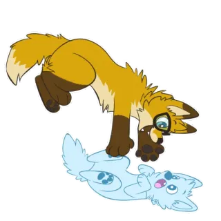 😁 fox, cartoon, animal, cute, funny, playful, animated telegram sticker