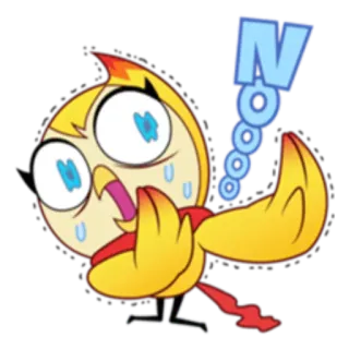 😞 Noooo hoạt hình, chim, sốc, biểu cảm, màu vàng, hoạt hình telegram sticker