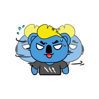 😠 cartoon, character, cute, funny, koala, bear, comic telegram sticker