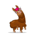 💃 lama, animale, cartone animato, divertente, alpaca, carino, mammifero telegram sticker