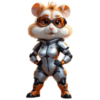 🐹 hamster, animal, spacesuit, cute, cartoon, orange, glasses telegram sticker