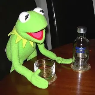 🥃 Kermit 科米蛙, 布偶, 酒精, 喝酒, 表情包, 青蛙 telegram sticker