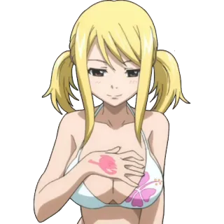 😇 Lucy Heartfilia Fairy Tail anime, bikini, cartoon, fairy tail, lucy heartfilia telegram sticker