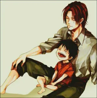 👨‍👦 Shanks One Piece Anime, One Piece, Shanks, Luffy, Przyjaźń, Kreskówka telegram sticker