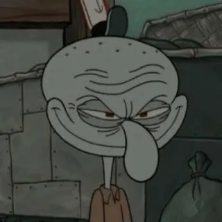 🥢 Squidward Spongebob Squarepants Squidward, Spongebob, cartoon, meme, smirk whatsapp sticker