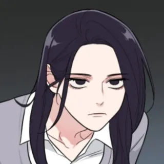 🖤 mulher, retrato, coreano, desenho animado whatsapp sticker