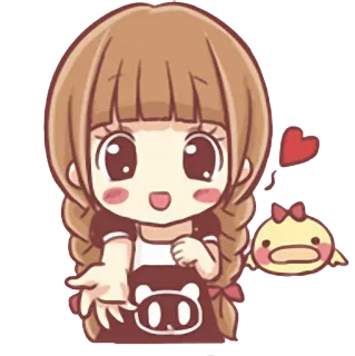 😍 Cartoon, Mädchen, Süß, Anime, Kawaii, Herz telegram sticker