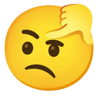 🤔 Biểu tượng cảm xúc, Không đồng tình, Phán xét, Suy nghĩ, Nghi ngờ, Tay telegram sticker