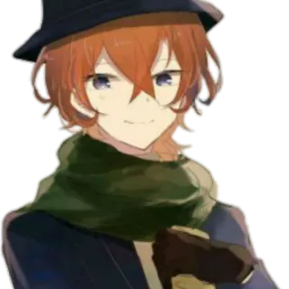 🙂 Anime, Arme à feu, Chapeau, Écharpe, Personnage telegram sticker