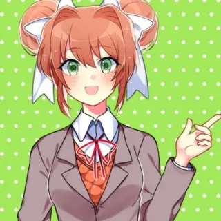 😄 Monika Doki Doki Literature Club! Anime, Monika, Doki Doki Literature Club, Personnage, Mignon whatsapp sticker