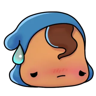 😓 sedih, lelah, mengantuk, Blob, imut, Emoji whatsapp sticker