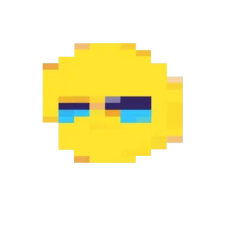 😭 Emoji, Pixelato, Giallo, Figo, Occhiali da sole whatsapp sticker