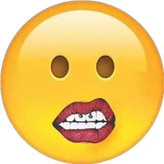 👄 อิโมจิ, ใบหน้า, ปาก, ริมฝีปาก, เจาะ, ฟัน telegram sticker