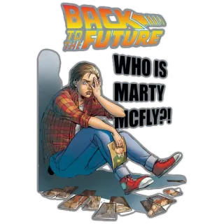 😨 Marty McFly Back to the Future WHO IS MARTY MCFLY?! Назад в будущее, Марти МакФлай, Фильм, Персонаж, Путешествие во времени, Научная фантастика telegram sticker