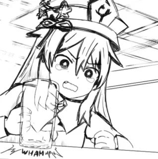 😭 WHAM Anime, Chorar, Menina, Água, Vidro telegram sticker