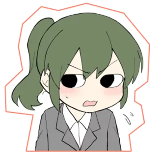 😳 anime, cartone animato, personaggio, ragazza, arrossendo whatsapp sticker