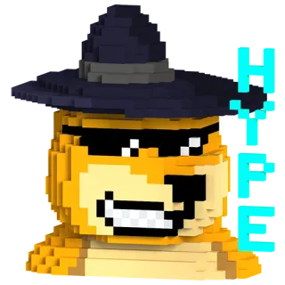 🥳 doge, mème, chien, pixel art, chapeau, lunettes telegram sticker