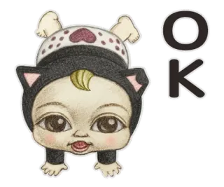 👌 OK Bebê, Ok, Fofo, Desenho animado, Adesivo, Criança whatsapp sticker