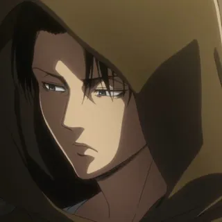 ☁️ Levi Ackerman Attack on Titan anime, manga, character, hoodie, serious, Levi Ackerman telegram sticker