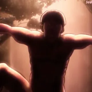 🥵 attack on titan, titano, anime, violenza, mostro, fantasy whatsapp sticker