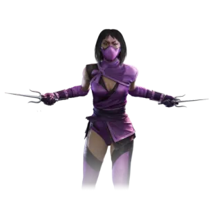 ⚔ Mileena Mortal Kombat lutador, ninja, sai, roxo, máscara, jogo whatsapp sticker