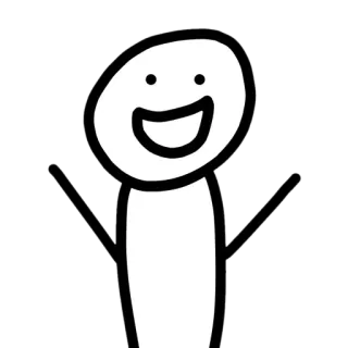 😆 monigote, dibujo animado, feliz, simple, dibujo telegram sticker