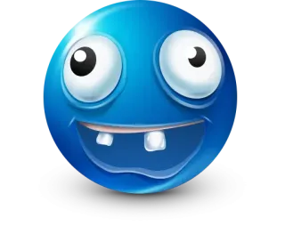 🤩 cara, azul, dibujo animado, emoji, feliz, gracioso whatsapp sticker