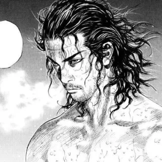 🖤 Miyamoto Musashi Vagabond Manga, Samurai, Musashi, Vagabond, Historisch, Krieger telegram sticker