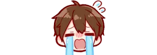 😭 Anime, Płacz, Smutny, Chibi, Łzy, Emocjonalny telegram sticker