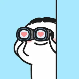 😻 Kartun, Teropong, Hati, Cinta, Mencari, Pencarian, Lucu whatsapp sticker