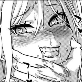 😏 anime, manga, expression, ahegao, fang telegram sticker