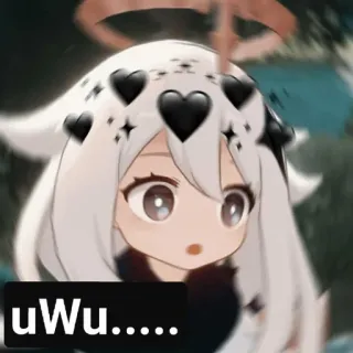 😍 uWu...... อนิเมะ, uwu, น่ารัก, ตา, ปากจู๋ telegram sticker