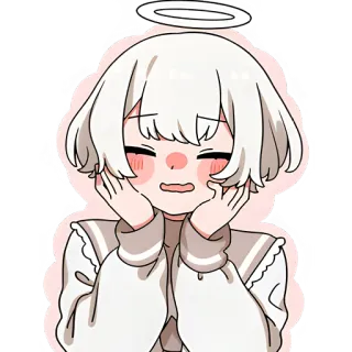 ☺️ อนิเมะ, นางฟ้า, น่ารัก, ผู้หญิง, รัศมี, การ์ตูน, สติกเกอร์, คาวาอิ telegram sticker