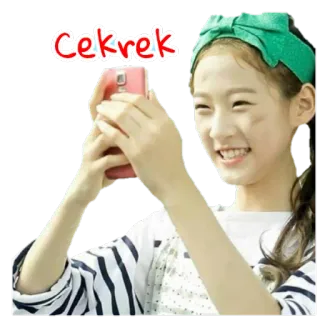 📷 Cekrek Selfie, Mädchen, Handy, Foto machen, Lächeln whatsapp sticker