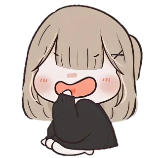 🐼 kartun, gadis, imut, bahagia, kawaii, anime, chibi telegram sticker