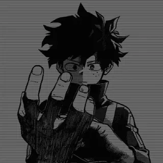 😕 Izuku Midoriya My Hero Academia Manga, Anime, Izuku Midoriya, My Hero Academia, Doigt d'honneur whatsapp sticker
