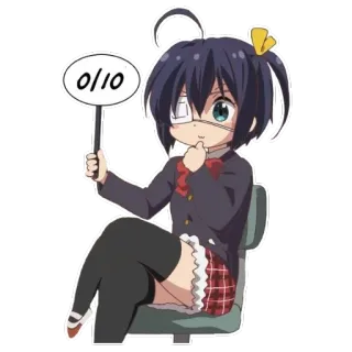 👎 0/10 Аниме, Чиби, Девушка, Рейтинг whatsapp sticker