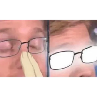 😎 Brille, Vorher Nachher, Meme, Finger, Cartoon, Augen telegram sticker