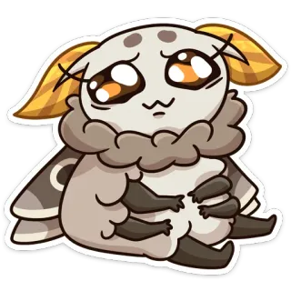 🥺 falena, cartone animato, insetto, carino, occhi, adesivo telegram sticker