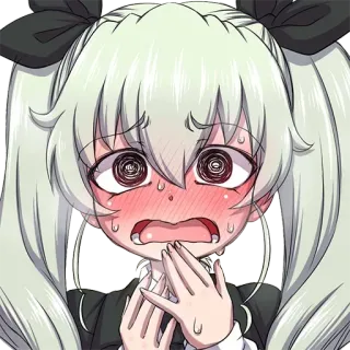 😳 anime, girl, scared, worried, sweating telegram sticker
