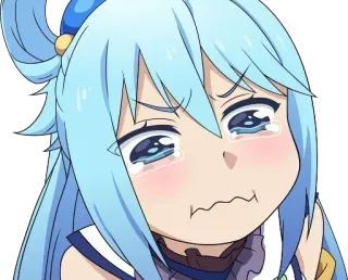 💙 Aqua Konosuba 애니메이션, 울음, 코노스바, 아쿠아, 슬픈, 만화 telegram sticker