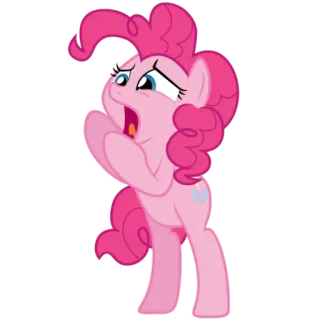 😨 Pinkie Pie My Little Pony Пони, Мультфильм, Розовый, My Little Pony, Персонаж telegram sticker