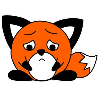 😩 キツネ, 悲しい, かわいい, 動物, 漫画, 絵文字 telegram sticker