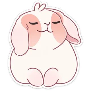 ☺️ coelho, fofo, animal, orelhas caídas, lionhead whatsapp sticker